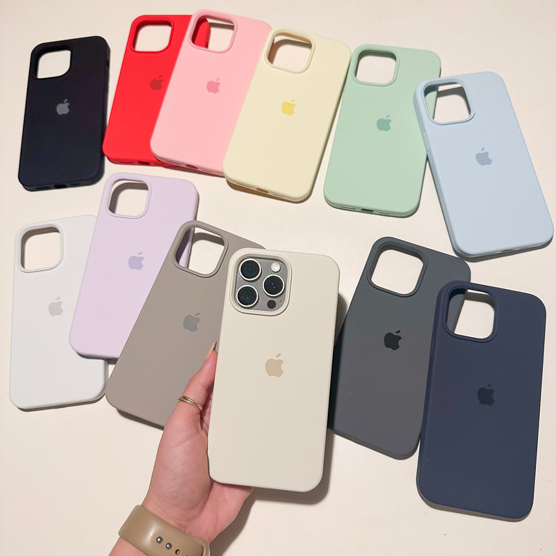 Oat Beige Logo Silicone iPhone Case