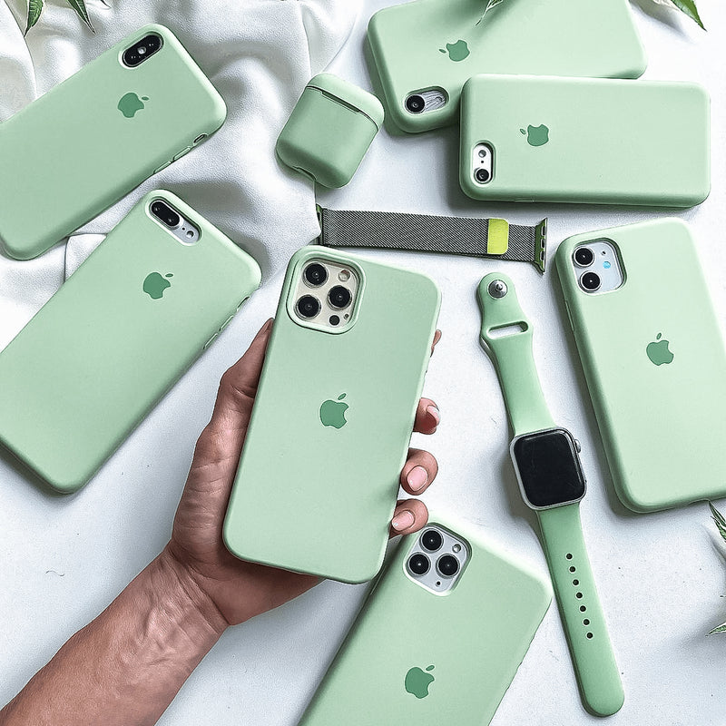 Mint Green Logo Silicone Phone Case