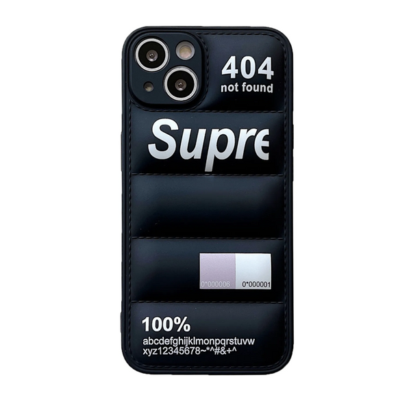 Supreme Black 3D Puffer Phone Case