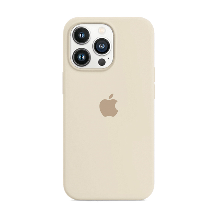 Oat Beige Logo Silicone iPhone Case