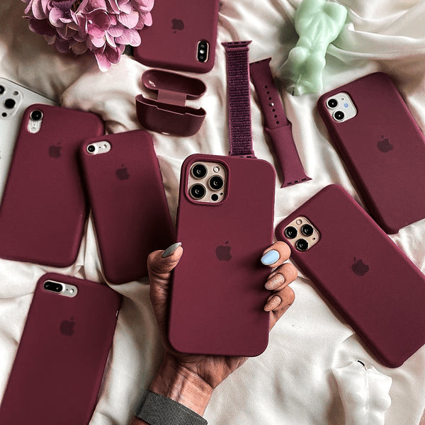 Merlot Red Logo Silicone Phone Case